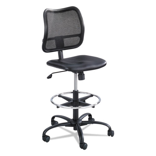 Image of Safco® 3395BV Vue Series Mesh Extended-Height Chair, Supports Up To 250 Lb, 23" To 33" Seat Height, Black Vinyl Seat, Black Base