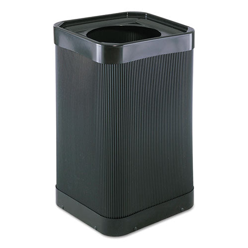 Image of Safco® 9790BL At-Your-Disposal Top-Open Receptacle, 38 gal, Polyethylene, Black