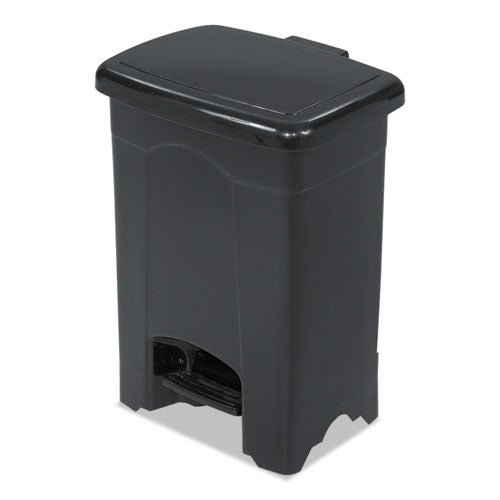 Image of Safco® 9710BL Plastic Step-On Receptacle, 4 gal, Plastic, Black