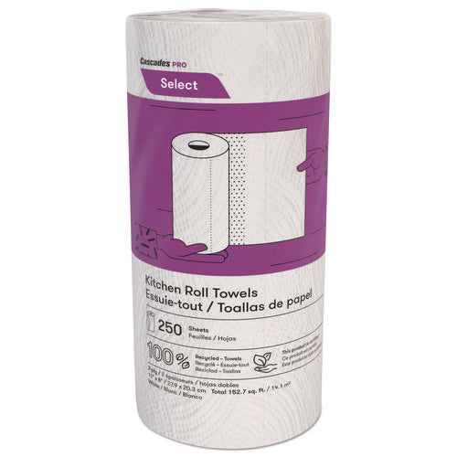 Image of Cascades PRO K250 Select Kitchen Roll Towels, 2-Ply, 8 X 11, 250/roll, 12/carton
