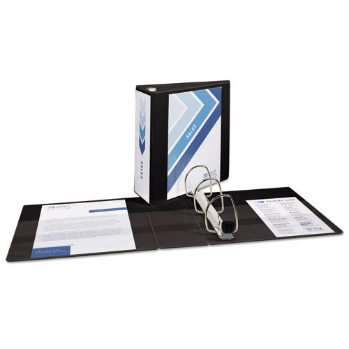 Image of AveryÂ® Heavy-Duty View Binder With Durahinge And Locking One Touch Ezd Rings, 3 Rings, 4" Capacity, 11 X 8.5, Black