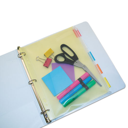 Image of Angler's Zip-All Ring Binder Pocket, 2- to 7-Hole Punched, 8.5" x 11", Clear