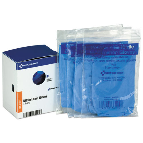 Image of First Aid Only FAE-6102 Refill For Smartcompliance General Business Cabinet, Nitrile Exam Gloves, 4 Pair/box