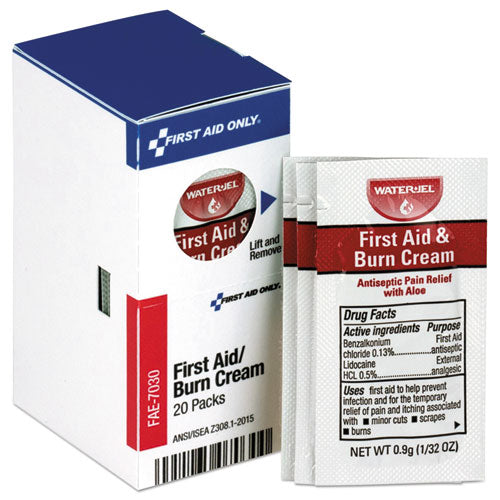 Image of First Aid Only FAE-7030 Refill for SmartCompliance General Business Cabinet, Burn Cream, 0.9 g Packets, 20/Box