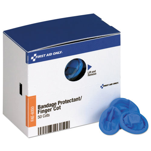 Image of First Aid Only FAE-6150 Refill for SmartCompliance General Business Cabinet, Finger Cots, Blue, Nitrile, 50/Box