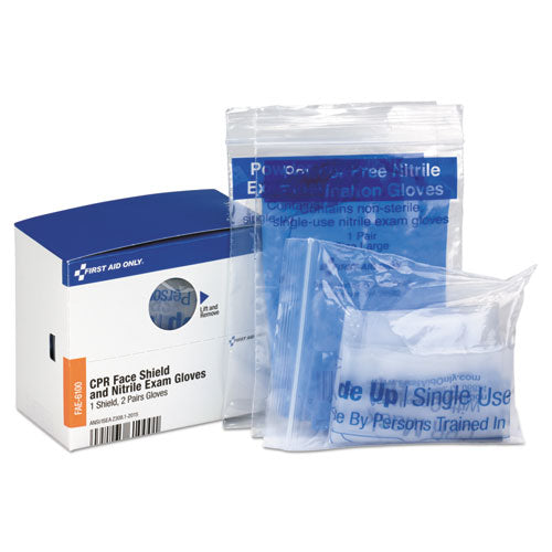 Image of First Aid Only FAE-6100 Refill for SmartCompliance General Business Cabinet, (1) CPR Mask; (4) Gloves