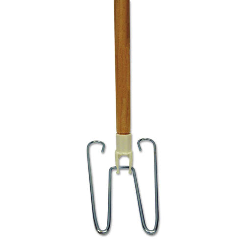 Image of Boardwalk® BWK1492 Wedge Dust Mop Head Frame/Lacquered Wood Handle, 0.94" dia x 48" Length, Natural