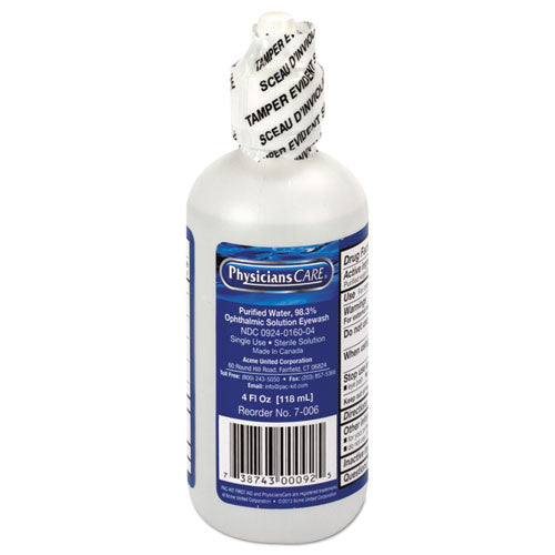 Image of First Aid Only FAE-7016 Refill For Smartcompliance General Business Cabinet, 4 Oz Eyewash Bottle