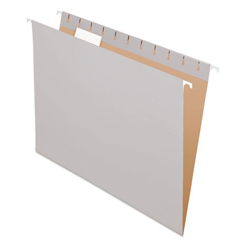 Image of Pendaflex® 81604 Colored Hanging Folders, Letter Size, 1/5-Cut Tabs, Gray, 25/Box
