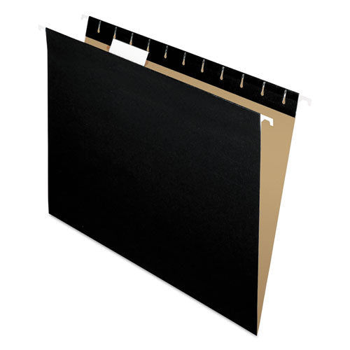 Image of Pendaflex® 81605 Colored Hanging Folders, Letter Size, 1/5-Cut Tabs, Black, 25/Box