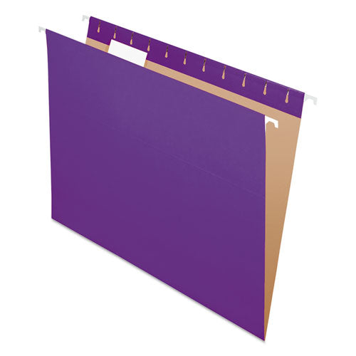 Image of Pendaflex® 81611 Colored Hanging Folders, Letter Size, 1/5-Cut Tabs, Violet, 25/Box