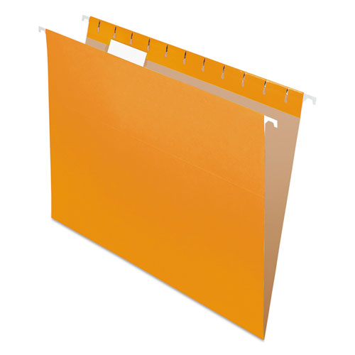 Image of Pendaflex® 81607 Colored Hanging Folders, Letter Size, 1/5-Cut Tabs, Orange, 25/Box