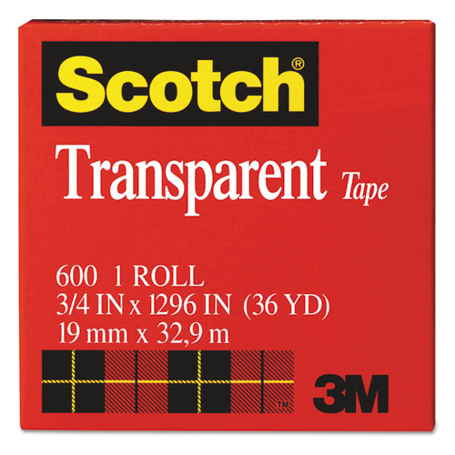 Image of Scotch® 600 Transparent Tape, 1" Core, 0.75" X 36 Yds, Transparent