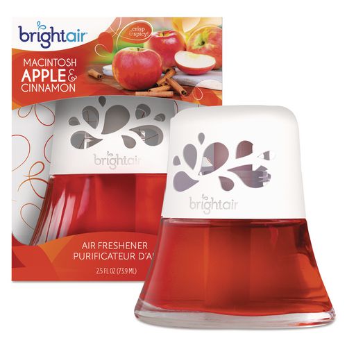 Image of BRIGHT Air® BRI 900022 Scented Oil Air Freshener, Macintosh Apple And Cinnamon, Red, 2.5 Oz, 6/carton