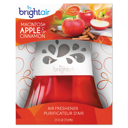 Image of BRIGHT Air® BRI 900022 Scented Oil Air Freshener, Macintosh Apple And Cinnamon, Red, 2.5 Oz, 6/carton