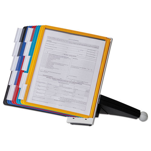 Image of Durable® 554200 SHERPA Desk Reference System, 10 Panels, 10 x 5.63 x 13.88, Assorted Borders