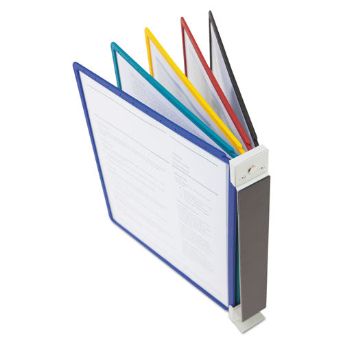 Image of Durable® 576200 Vario Magnetic Wall Reference System, 5 Panels, 10 Pockets, Assorted Borders