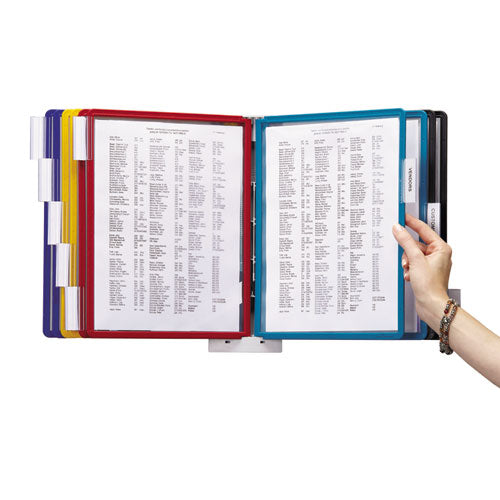 Image of Durable® Sherpa® 554100 Sherpa Wall-Mount Reference System, 10 Gray Panels, Letter, Assorted Borders