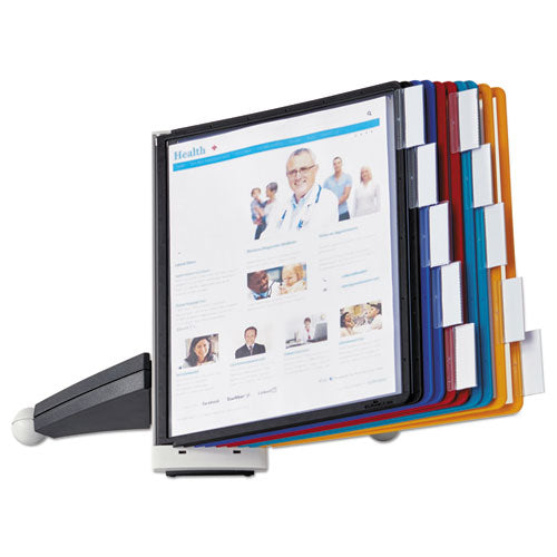 Image of Durable® 554200 SHERPA Desk Reference System, 10 Panels, 10 x 5.63 x 13.88, Assorted Borders