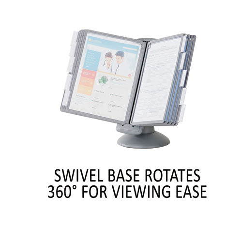 Image of Durable® 553937 Sherpa Motion Desk Reference System, 10 Panels, Gray Borders