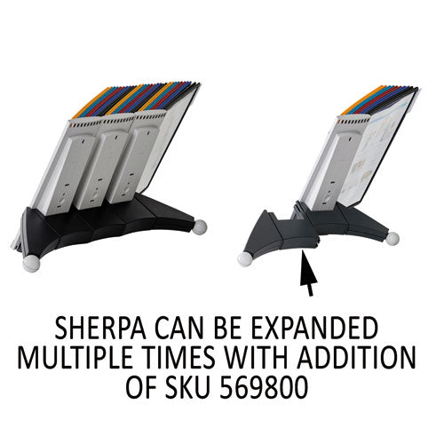 Image of Durable® 554200 SHERPA Desk Reference System, 10 Panels, 10 x 5.63 x 13.88, Assorted Borders