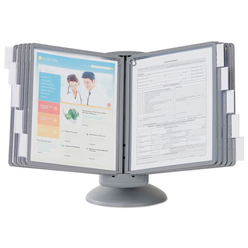 Image of Durable® 553937 Sherpa Motion Desk Reference System, 10 Panels, Gray Borders