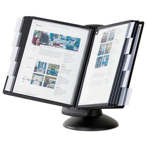 Image of Durable® 553901 Sherpa Motion Desk Reference System, 10 Panels, Black Borders