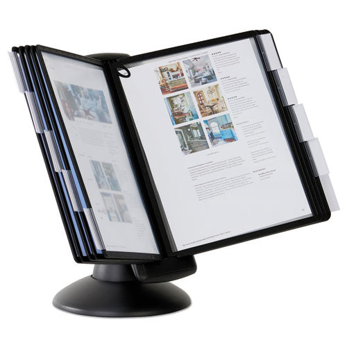 Image of Durable® 553901 Sherpa Motion Desk Reference System, 10 Panels, Black Borders