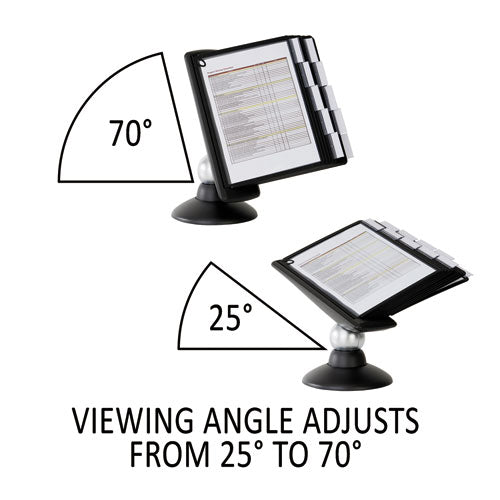 Image of Durable® 553901 Sherpa Motion Desk Reference System, 10 Panels, Black Borders