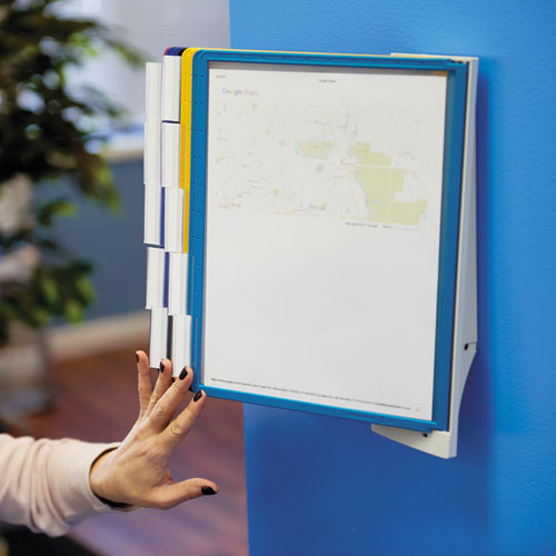 Image of Durable® Sherpa® 554100 Sherpa Wall-Mount Reference System, 10 Gray Panels, Letter, Assorted Borders