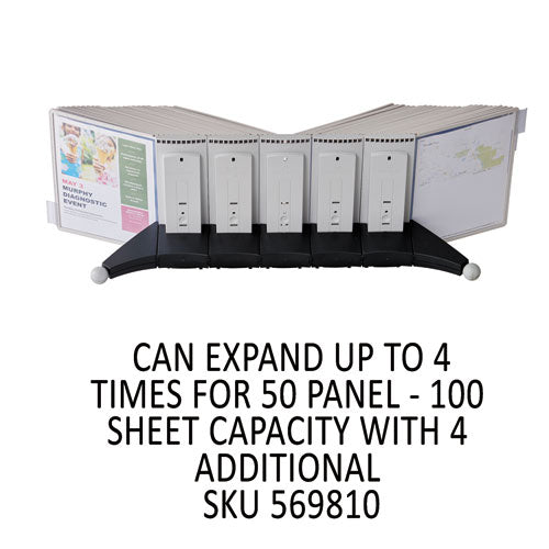 Image of Durable® 554210 SHERPA Desk Reference System, 10 Panels, 10 x 5.88 x 13.5, Gray Borders