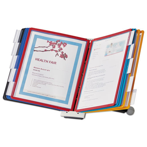 Image of Durable® 554200 SHERPA Desk Reference System, 10 Panels, 10 x 5.63 x 13.88, Assorted Borders