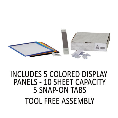 Image of Durable® 576200 Vario Magnetic Wall Reference System, 5 Panels, 10 Pockets, Assorted Borders