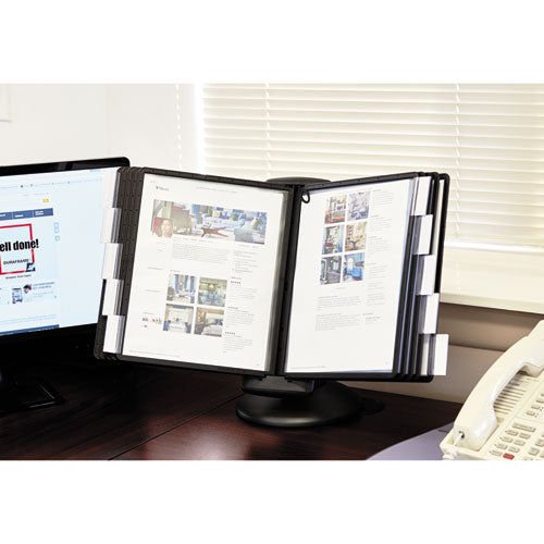 Image of Durable® 553901 Sherpa Motion Desk Reference System, 10 Panels, Black Borders