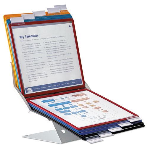 Image of Durable® 551500 VARIO Pro Desktop Reference System, 10 Panels, Legal, Assorted Borders and Panels