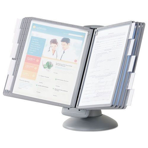 Image of Durable® 553937 Sherpa Motion Desk Reference System, 10 Panels, Gray Borders