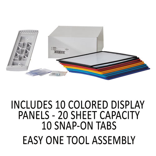 Image of Durable® Sherpa® 554100 Sherpa Wall-Mount Reference System, 10 Gray Panels, Letter, Assorted Borders