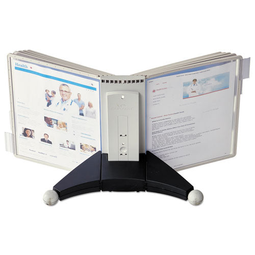 Image of Durable® 554210 SHERPA Desk Reference System, 10 Panels, 10 x 5.88 x 13.5, Gray Borders