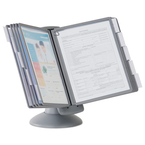 Image of Durable® 553937 Sherpa Motion Desk Reference System, 10 Panels, Gray Borders