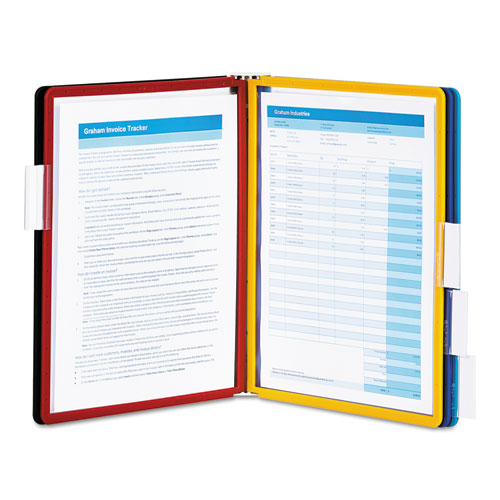 Image of Durable® 576200 Vario Magnetic Wall Reference System, 5 Panels, 10 Pockets, Assorted Borders