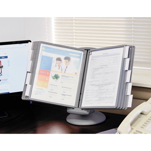 Image of Durable® 553937 Sherpa Motion Desk Reference System, 10 Panels, Gray Borders