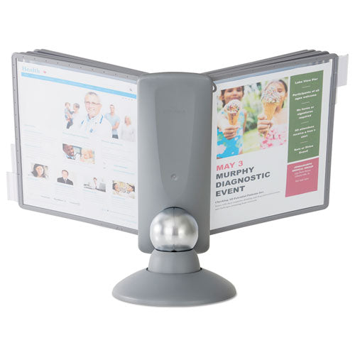 Image of Durable® 553937 Sherpa Motion Desk Reference System, 10 Panels, Gray Borders
