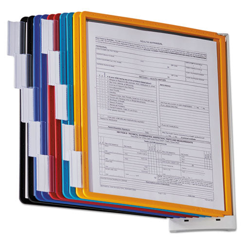Image of Durable® Sherpa® 554100 Sherpa Wall-Mount Reference System, 10 Gray Panels, Letter, Assorted Borders