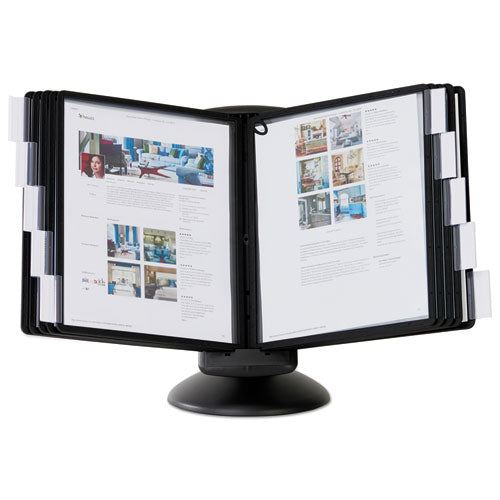 Image of Durable® 553901 Sherpa Motion Desk Reference System, 10 Panels, Black Borders