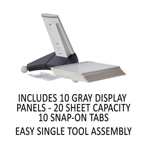Image of Durable® 554210 SHERPA Desk Reference System, 10 Panels, 10 x 5.88 x 13.5, Gray Borders
