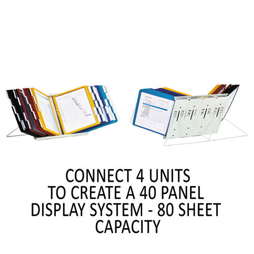 Image of Durable® 561200 Instaview Expandable Desktop Reference System, 10 Panels, Assorted Borders