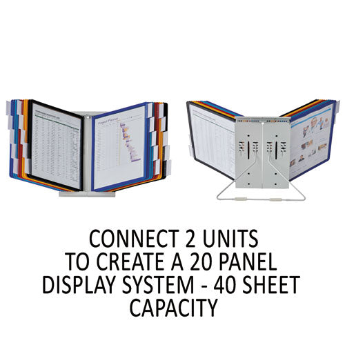 Image of Durable® 561200 Instaview Expandable Desktop Reference System, 10 Panels, Assorted Borders
