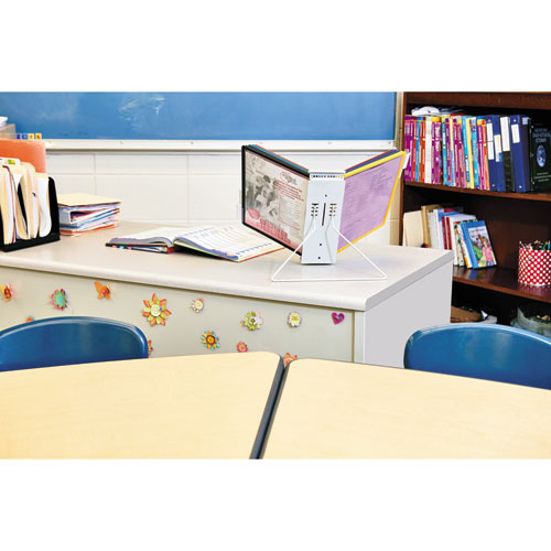 Image of Durable® 561200 Instaview Expandable Desktop Reference System, 10 Panels, Assorted Borders