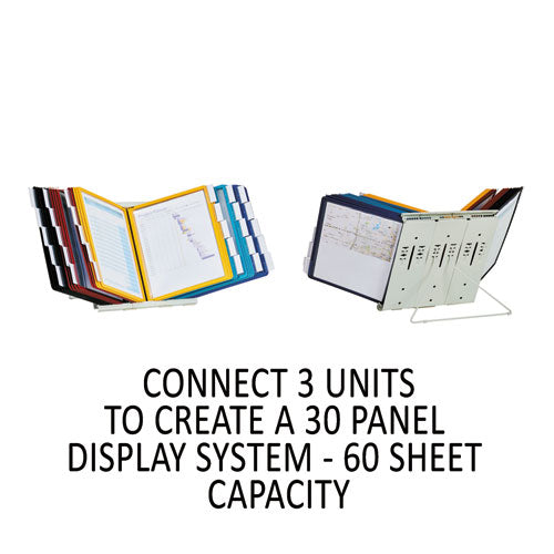 Image of Durable® 561200 Instaview Expandable Desktop Reference System, 10 Panels, Assorted Borders