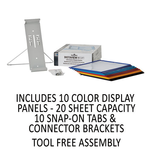 Image of Durable® 561200 Instaview Expandable Desktop Reference System, 10 Panels, Assorted Borders